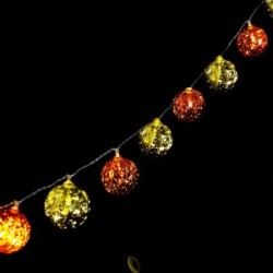 3AA Baterijomis maitinama Girliandos Kalėdinis Balls Golden+Red Šiltai balta 2m