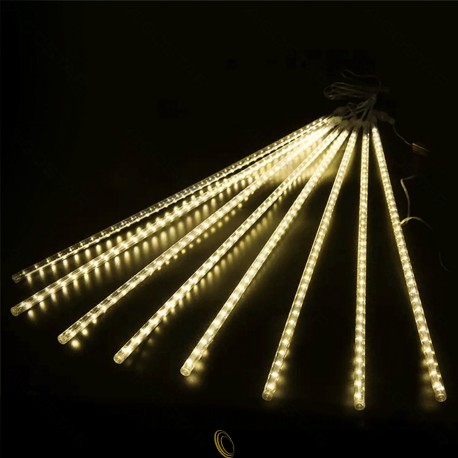 Žemos įtampos 0.8m- Meteorų lietus Girliandos, Šiltai balta, 3m+10m, 16strips 16 strips ,IP44, Vidaus ir Lauko