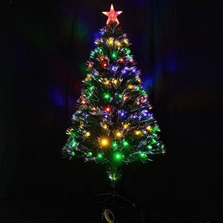Žemos įtampos šviesolaidinis Kalėdų eglutė, RGBY, 1.5m ,IP44, Vidaus ir Lauko
