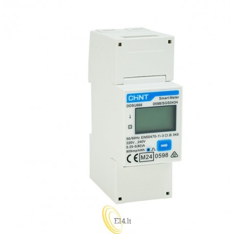 (A) kWh skaitiklis 1Ph+N Modbus 5(80)A MID