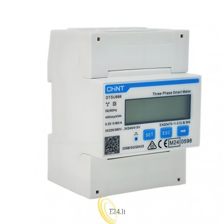 (A) kWh skaitiklis 3Ph+N Modbus 5(80)A MID