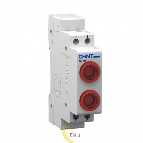 ND9 2-LED indikatorius, raudona+raudona 230V