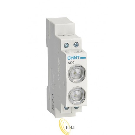 ND9 2-LED indikatorius, balta+balta 230V