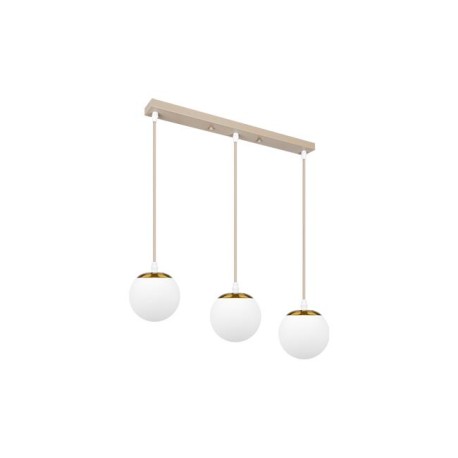 E27 Bali-12 pakabinamas šviestuvas 50 cm x 3-1 smėlio ir aukso spalvos