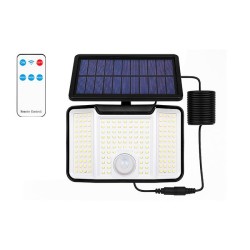 Saulės energija varomas LED prožektorius 172xSMD PIR nuotolinio valdymo pultas