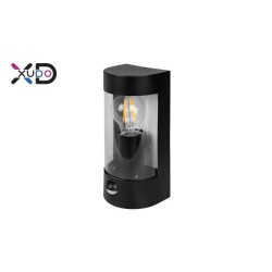 Sieninis šviestuvas E27 LED IP44 PC juodas PIR