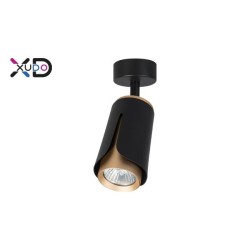 Sieninis šviestuvas GU10 LED x1, juodas + auksinis