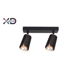 Sieninis šviestuvas GU10 LED x2 juodas + auksinis