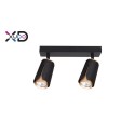 Sieninis šviestuvas GU10 LED x2 juodas + auksinis