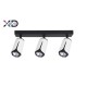 Sieninis šviestuvas GU10 LED x3 baltas + juodas