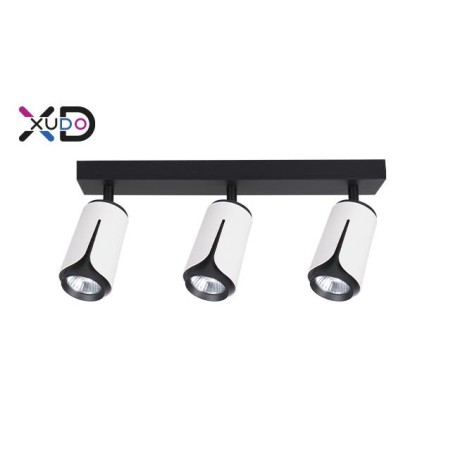 Sieninis šviestuvas GU10 LED x3 baltas + juodas