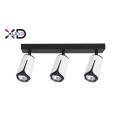 Sieninis šviestuvas GU10 LED x3 baltas + juodas
