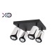 Sieninis šviestuvas GU10 LED x4, baltas + juodas, kvadratinis