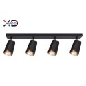 Sieninis šviestuvas GU10 LED x4 juodas + auksinis