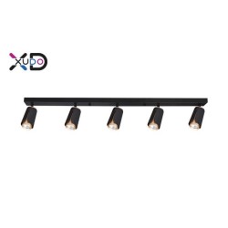 Sieninis šviestuvas GU10 LED x5 juodas + auksinis