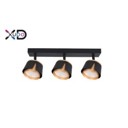 GX53 LED sieniniai šviestuvai x3 juodi + auksiniai