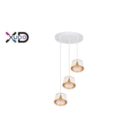 Pakabinamas šviestuvas x3 GX53, baltas + auksinis apskritimas