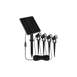 Saulės energija varomos LED lempos, 3000 K, 4 vnt. rinkinys