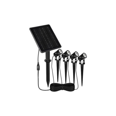 Saulės energija varomos LED lempos, 3000 K, 4 vnt. rinkinys