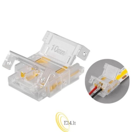 LED COB 10 mm juostos jungtis su fiksavimo mechanizmu, maitinimo