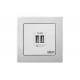 Įleistinis USB- kroviklis, dvivietis, 220V, 50-60Hz, 3,4A