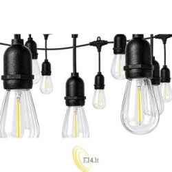 LED girlianda 230V 10m 20x E27 2700K