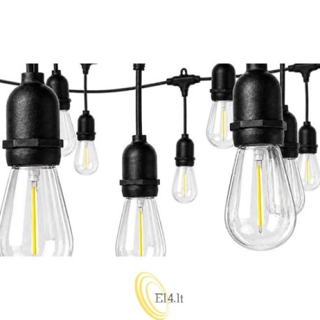 LED girlianda 230V 10m 20x E27 2700K