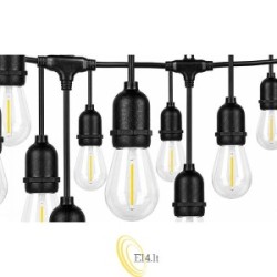 LED girlianda 230V 15m 15x E27 2700K