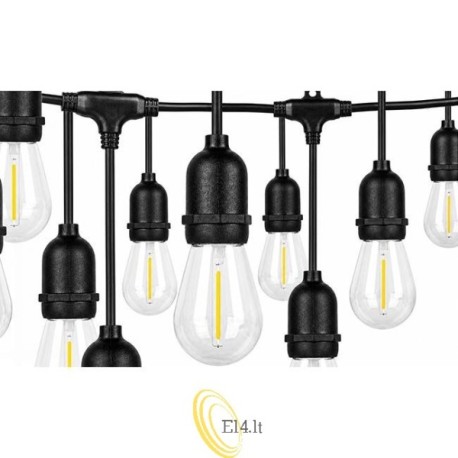 LED girlianda 230V 15m 15x E27 2700K