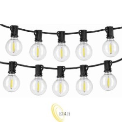 LED girlianda 230V 20m 20x E12 2700K