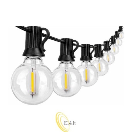 LED girlianda 24V 10m 15x E12 2700K su nuotolinio valdymo pultu