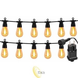 LED girlianda 24V 6,5 m 10x LED 2700K lašo formos liepsnos efektas