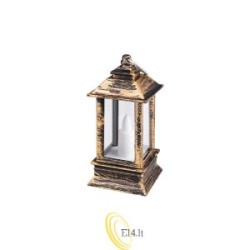 LED žibintas 9 cm 1800K 3xAG10 liepsnos efektas rudas