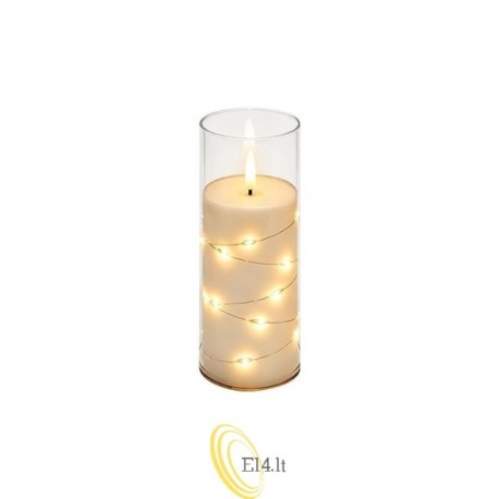 LED žvakė 5x15cm 2000K 2xAA liepsnos efektas permatoma