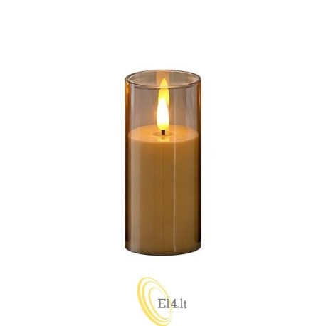 LED žvakė 8x15cm 2000K 3xAA dūminis liepsnos efektas