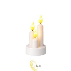 LED žvakė Trio 14 cm, 3200K, 3xAAA, liepsnos efektas, balta