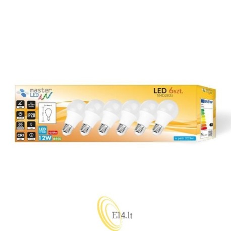 LED lemputė E27 A60 Vita 4000K 12W SMD 2835, 6 vnt.