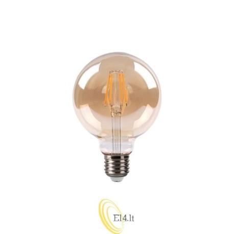 LED lempa E27 Filament 3-Dimm G95 2700K 6W Ambe