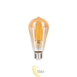 LED lemputė E27 Filament ST64 2200K 6W gintarinė