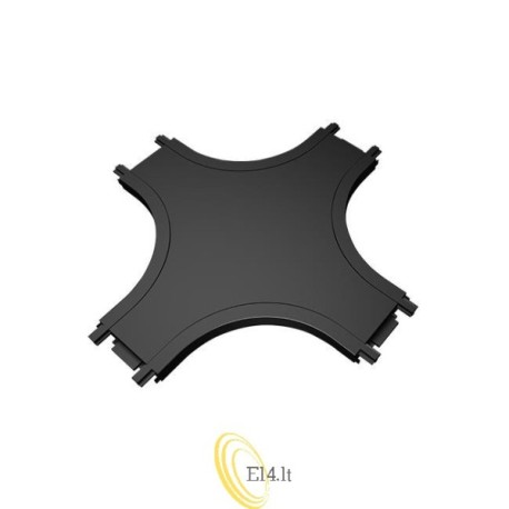 Luxo 48V bėgio paviršinio montavimo jungtis X tipo, juoda