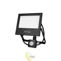 LED prožektorius SMD Tiga 50W 4500K juodas su PIR jutikliu