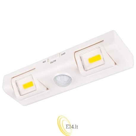 LED pošvietimo lempa 2x COB PIR 4000K
