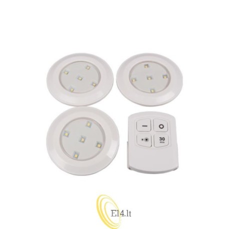 LED pošvietimo lempa 3x 5LED su nuotolinio valdymo pultu 4000K