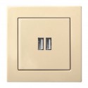 Įleistinis USB- kroviklis, dvivietis, 220V, 50-60Hz, 3,4A