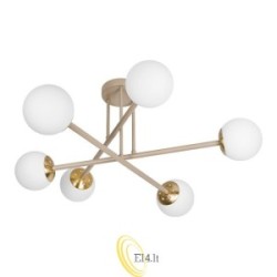 Liustra LED E27 Bali-12 74 cm x6 smėlio + auksinė