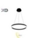 LED sietynas Mundo 40cm 22W juodas 3CCT su nuotolinio valdymo pultu