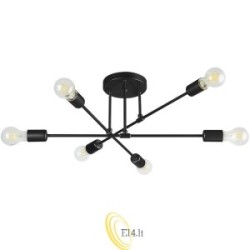 Liustra LED E27 Eliot 70 cm x6 juoda