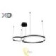 LED sietynas Mundo 40/60 cm, 36 W, juodas, 3CCT, su nuotolinio valdymo pultu