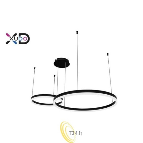 LED sietynas Mundo 40/60 cm, 36 W, juodas, 3CCT, su nuotolinio valdymo pultu