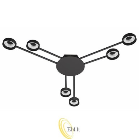 LED liustra GX53 Zibo x6 juoda